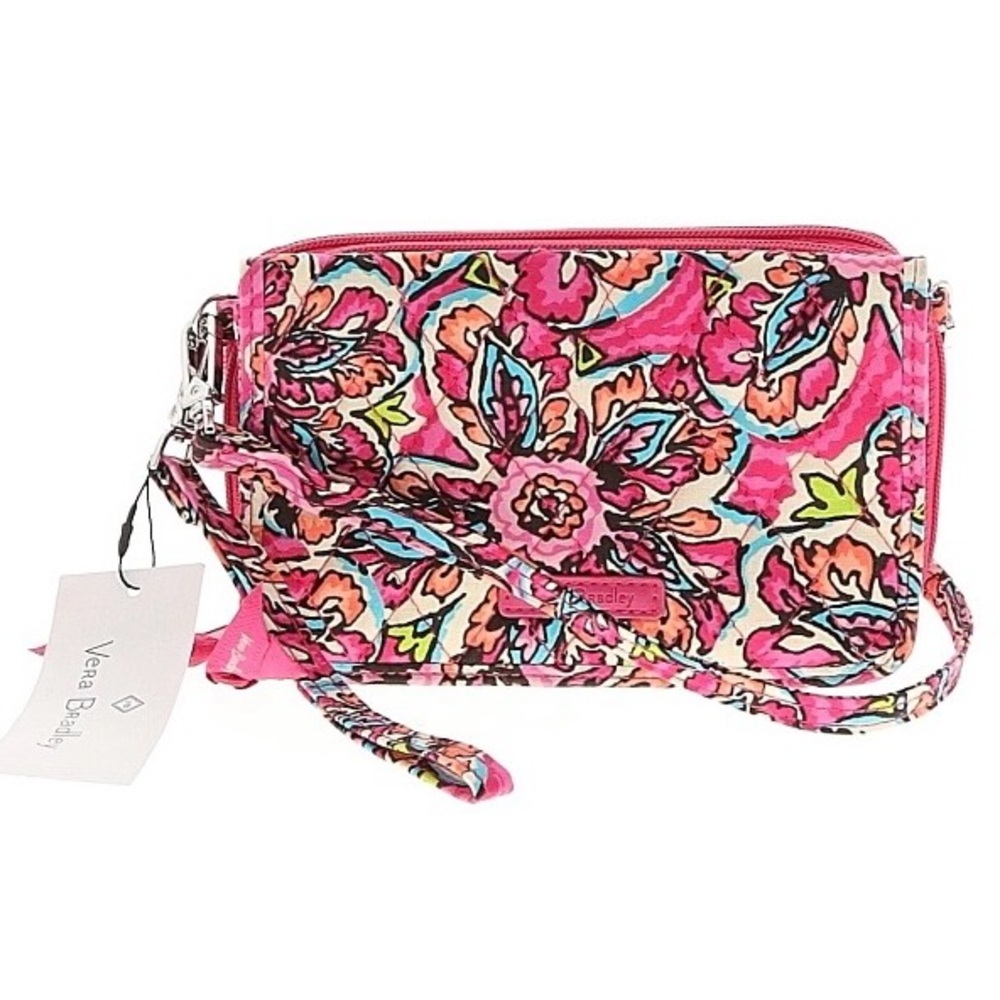 NWT Vera Bradley RFID 3 in 1 Crossbody Clutch Wallet in Sunburst Floral Pattern
